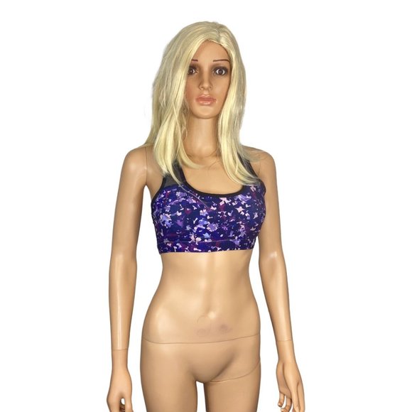 Fabletics Reflective Glow Getter Sports Bra purple *no size tag - Picture 2 of 16